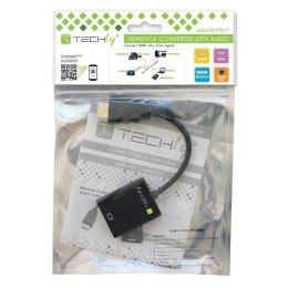 Techly HDMI - VGA+3.5mm+Micro USB B M/F 0,15 m Czarny