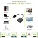 Techly HDMI - VGA+3.5mm+Micro USB B M/F 0,15 m Czarny