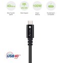 Techly ICOC MUSB40-CMCM08 kabel USB USB4 Gen 3x2 0,8 m USB C Czarny