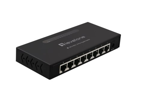 LevelOne GEU-0822 łącza sieciowe Nie zarządzany Gigabit Ethernet (10/100/1000) Czarny