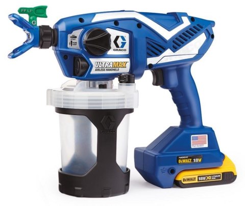 GRACO PISTOLET DO MALOWANIA ULTRAMAX ( 2 x AKU. 2AH DEWALT+ ŁAD. ) + TORBA