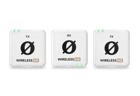 RODE Wireless ME Dual White - kompaktowy bezprzewodowy system mikrofonowy z dwoma nadajnikami do nagrywania dwukanałowego