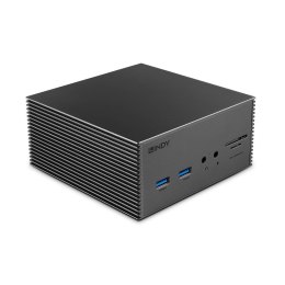 Lindy 43378 stacja dokująca Przewodowa USB 3.2 Gen 2 (3.1 Gen 2) Type-C Szary