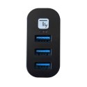 Techly IUSB3-HUB3-ROTB huby i koncentratory USB 3.2 Gen 1 (3.1 Gen 1) Type-A 5000 Mbit/s Czarny