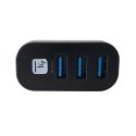 Techly IUSB3-HUB3-ROTB huby i koncentratory USB 3.2 Gen 1 (3.1 Gen 1) Type-A 5000 Mbit/s Czarny