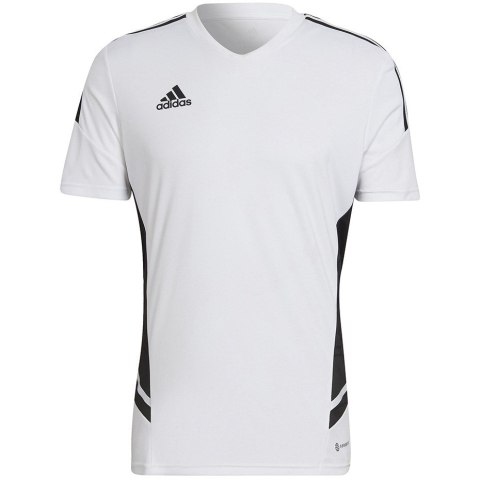 Koszulka męska adidas Condivo 22 Jersey V-neck biało-czarna HA6290 M