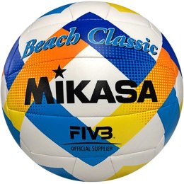 Piłka siatkowa plażowa Mikasa Beach Classic biało-niebiesko-żółta BV543C-VXA-Y 5