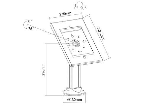 Stojak uchwyt do tabletu biurkowy z blokadą