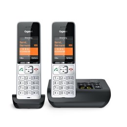 Gigaset COMFORT 500A duo Telefon analogowy/DECT Nazwa i identyfikacja dzwoniącego Czarny, Srebrny