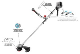 Kosa akumulatorowa bezszczotkowa 350 mm Graphite ENERGY+ 36V b/ak